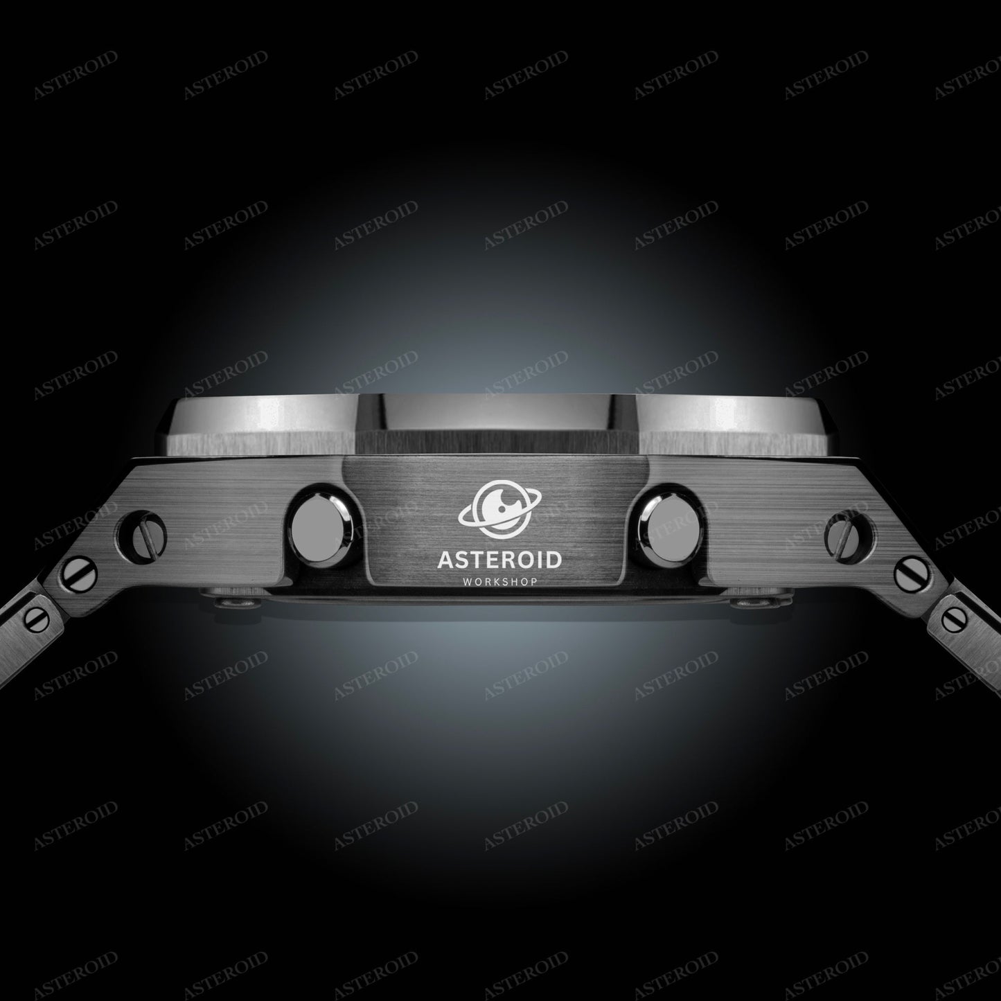 Grey Case Metal Strap Black White Time Mark White Dial
