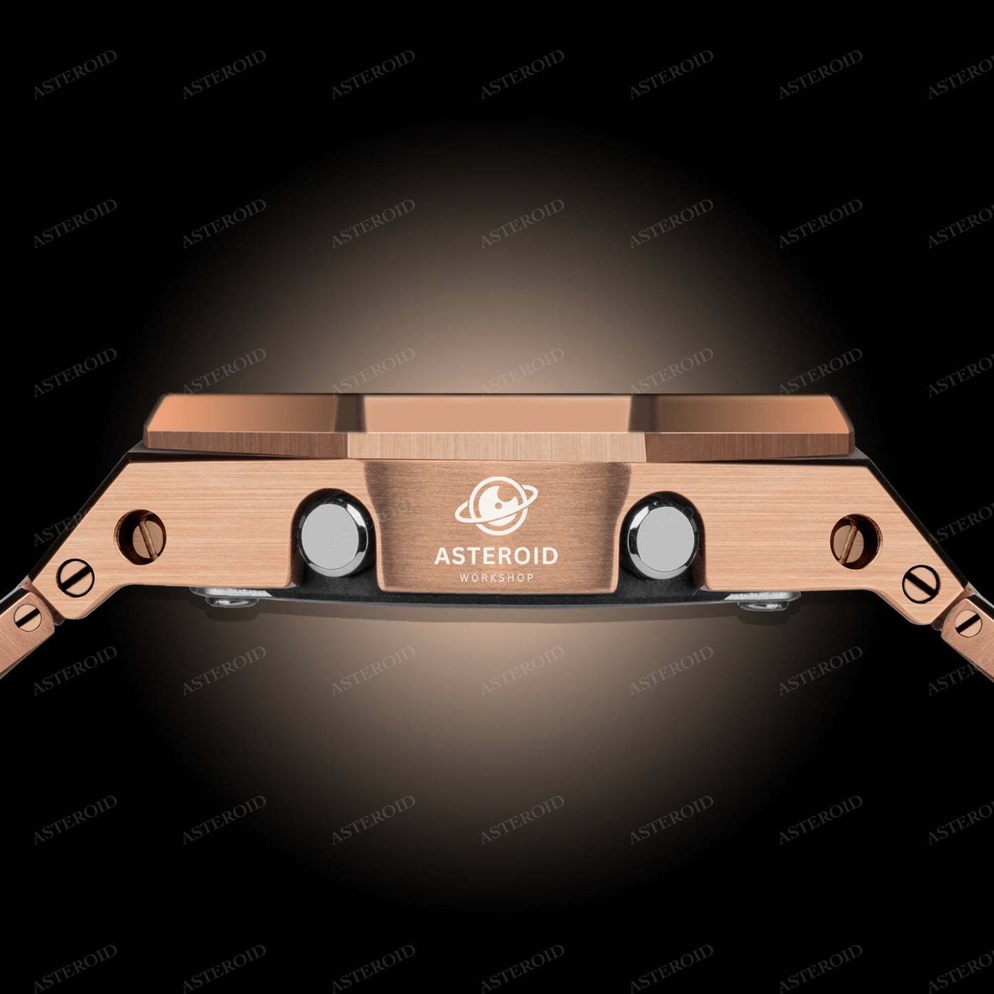 Rose Gold Metal Strap Orange Time Mark Orange Dial