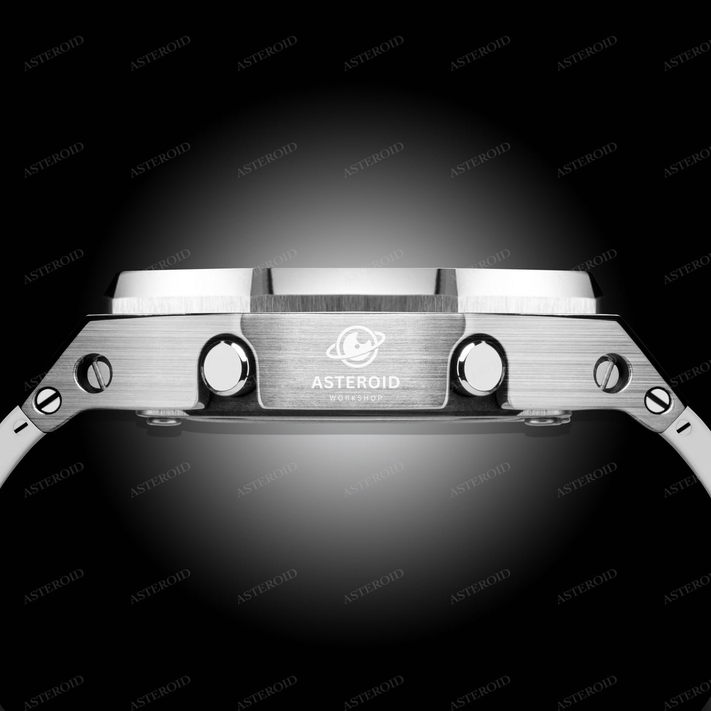 Silver Case Whihe Strap Pink Dial