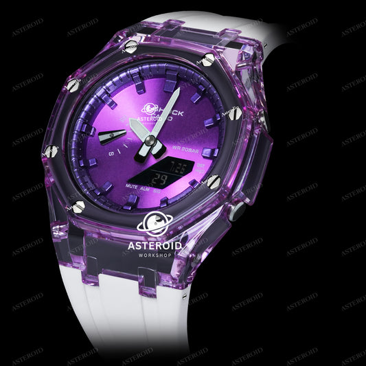 Jelly Case White Strap Purple Time Mark Purple Dial