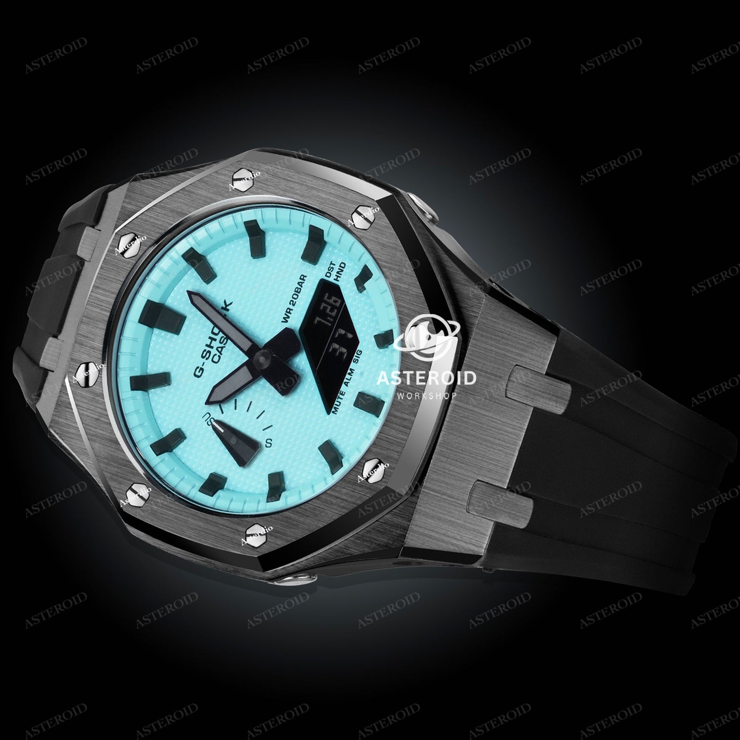 Grey Case Black Strap Tiffany Black Time Tiffany Dial