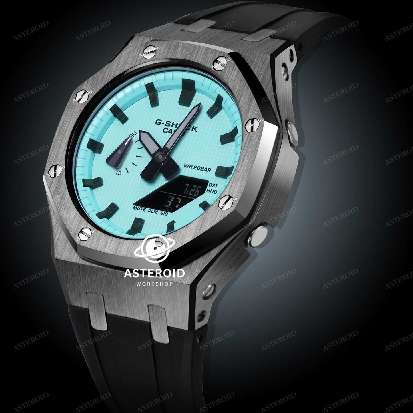 Grey Case Black Strap Tiffany Black Time Tiffany Dial