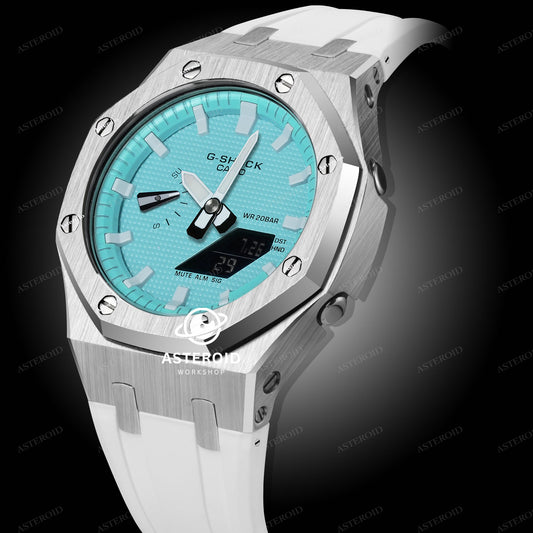 Silver Case White Strap Tiffany White Time Mark Tiffany Dial